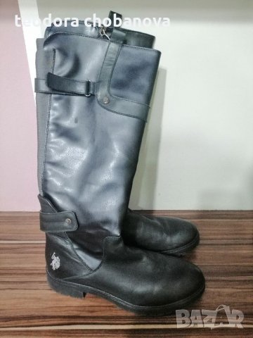 Дамски ботуши естествена кожа U.S.Polo