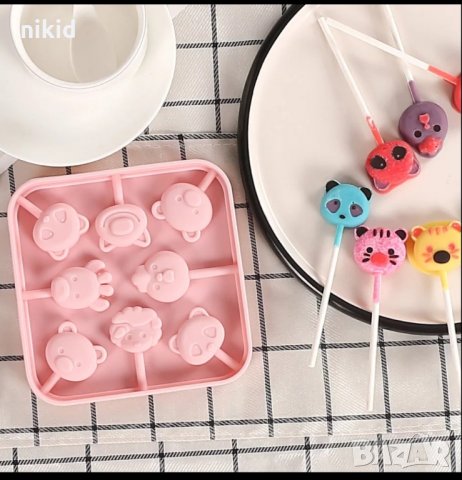 Зоо Диви животни силиконов молд форма за направа на близалки на клечка декор фондан шоколад