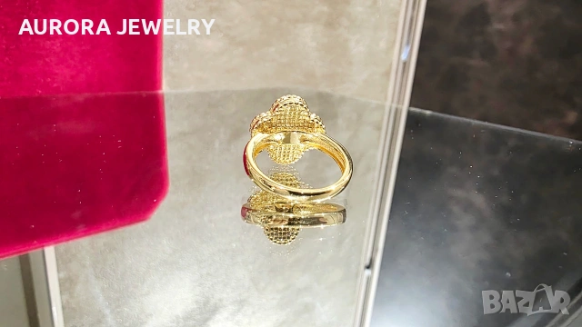 Van Cleef & Arpels VCA Gold Mother of Pearl Vintage Alhambra Дамски Пръстен, снимка 7 - Пръстени - 53517803