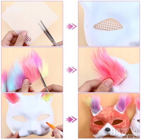 Комплект "Направи си сам",котешко лице,5броя, снимка 5 - Рисуване и оцветяване - 53242682