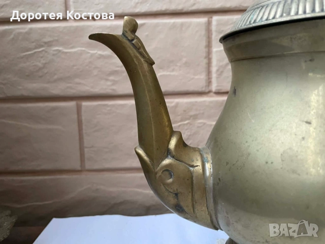 Красив месингов чайник от Англия, снимка 14 - Антикварни и старинни предмети - 53389479