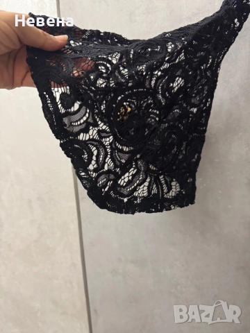 Блуза Боди дантела черен цвят  S-M, снимка 2 - Други - 51480205