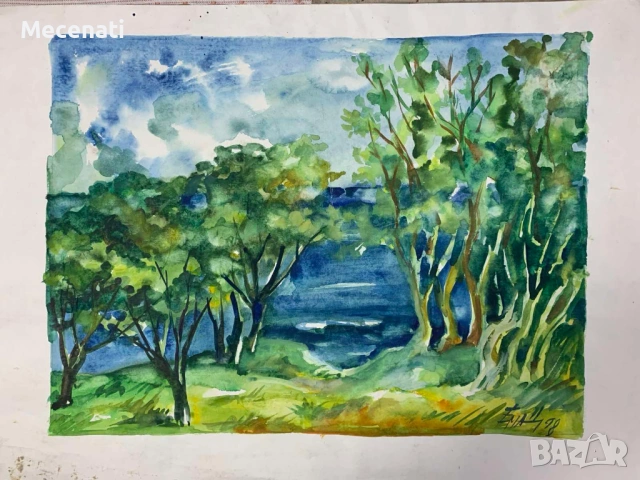 ЕМА ЦОНЕВА акварел/ пейзаж, снимка 2 - Картини - 53112819
