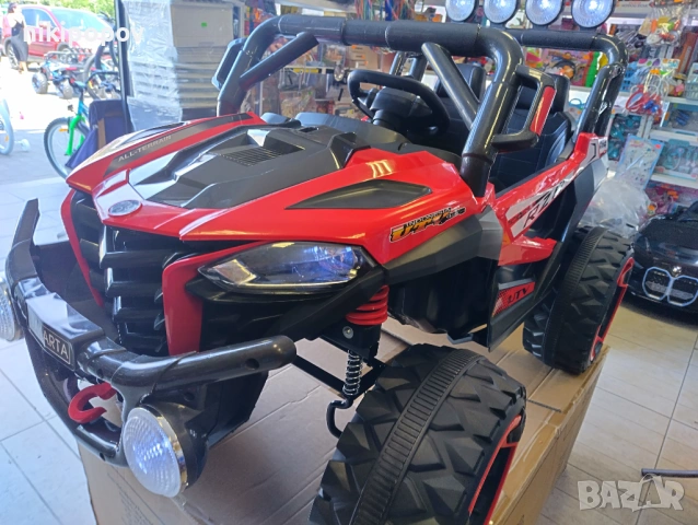 X двуместен акумулаторен джип JAKARTA 4x4 червен, снимка 4 - Детски велосипеди, триколки и коли - 53569424