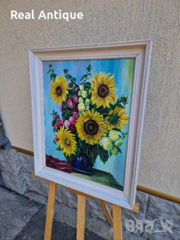 Красива антикварна авторска картина масло върху платно, снимка 7 - Антикварни и старинни предмети - 51054072