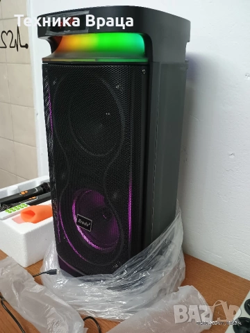 Чисто нова караоке колона Brodu BTS-2098. Акумулаторна е с 2бр. микрофони, снимка 4 - Караоке - 53600802