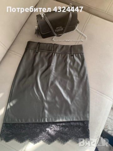 Дамска елегантна кожена пола размер S