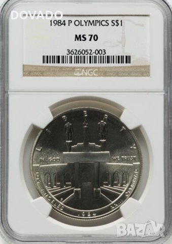 1984-P Olympics S$1 - NGC MS 70 - САЩ Възпоменалтена Монета Долар