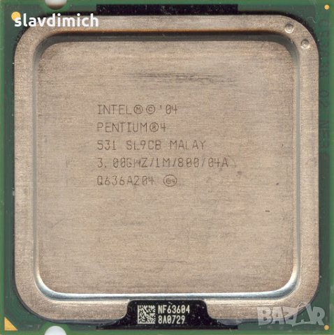 Процесор  Intel Pentium 4 Processor 531 1M Cache, 3.00 GHz, 800 MHz FSB Сокет 775, снимка 1 - Процесори - 27991786