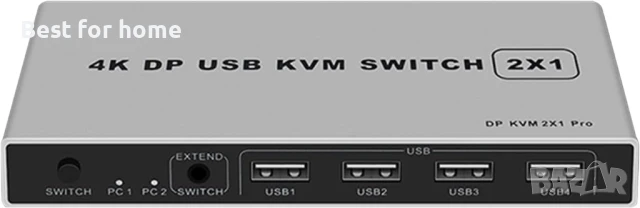 Displayport KVM превключвател 1 монитор 2 компютъра, ALYYDBG 4K USB 