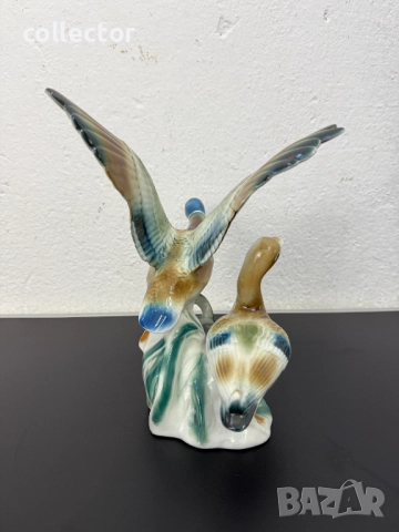 Румънска порцеланова фигура на диви патици. №7514, снимка 3 - Колекции - 52121024