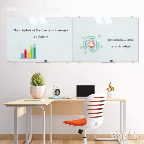 Магнитна стъклена дъска 90x120 см XIWODE , снимка 6 - Други стоки за дома - 36663706