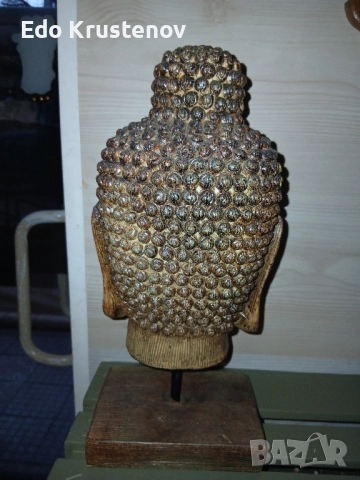 Дървена статуетка глава на Буда , снимка 2 - Статуетки - 52444007