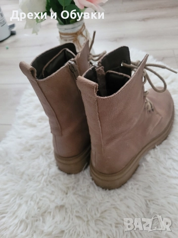 Бежови боти естествена кожа, снимка 5 - Дамски боти - 52467595