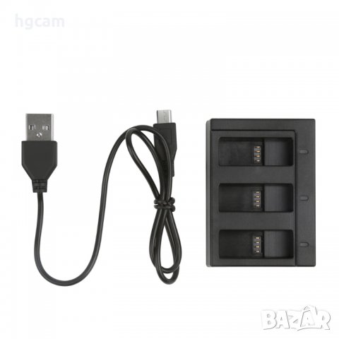Комплект Зарядно устройство, Тройно + 3бр. Батерии за GoPro Hero 5/6/7, снимка 2 - Батерии, зарядни - 27784923
