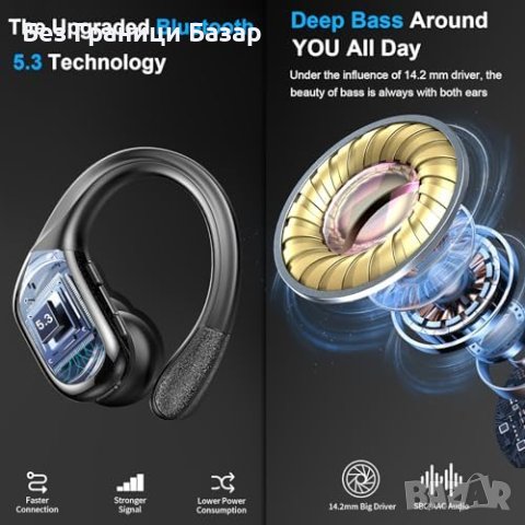 Нови Безжични Bluetooth 5.3 Слушалки LED Дисплей Водоустойчиви Подарък, снимка 2 - Bluetooth слушалки - 43164876