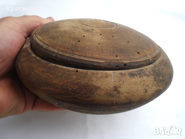 СТАРА ДЪРВЕНА КУПА С КАПАК- СОЛНИЦА, снимка 2 - Антикварни и старинни предмети - 43764683