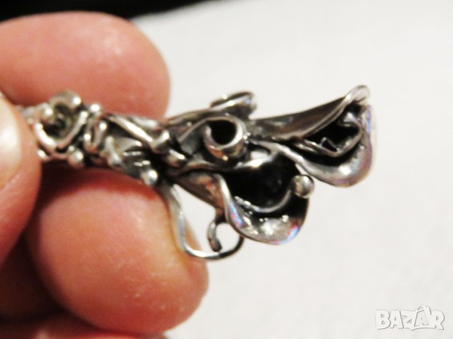 Сребърна брошка с флорални мотиви  красива солидна красота за вас сребро, снимка 3 - Други - 32577144