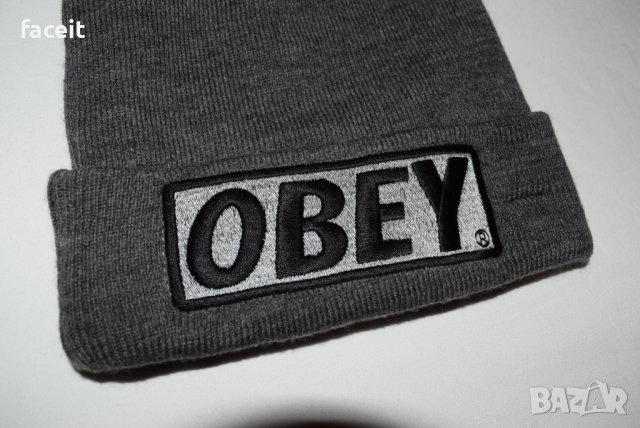 OBEY - Страхотна 100% ориг. зимна шапка / Обей / USA / America, снимка 4 - Шапки - 43930093