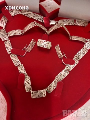 Изящен сребърен комплект филигран,оригинален и единствен