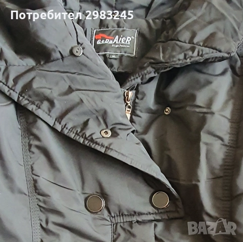 Дамско дълго черно яке , снимка 2 - Якета - 52671375