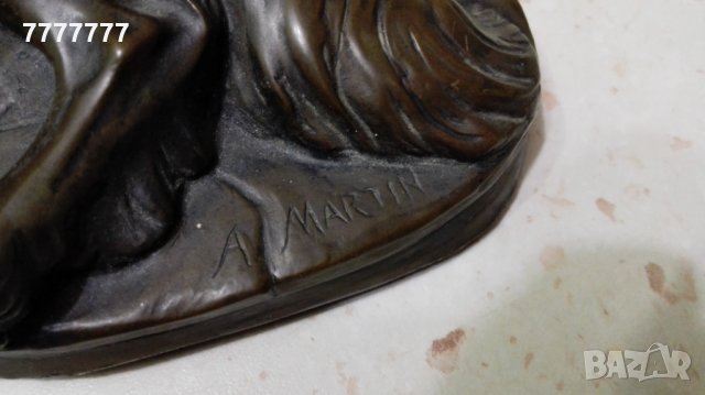 Уникална авторска бронзова пластика на куче ръчна изработка, снимка 3 - Антикварни и старинни предмети - 27317371