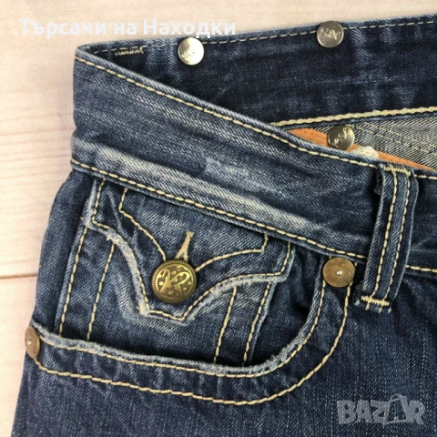 $138 Мъжки дънки Rivet De Cru Men's 32x33 Straight Leg Jeans Distressed, снимка 7 - Дънки - 50835060