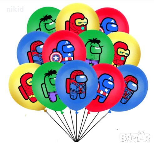 Амонг Ус Ъс Among Us Обикновен надуваем латекс латексов балон парти, снимка 4 - Други - 31687892