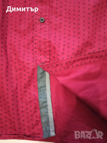 Тъмно червена риза Pierre Cardin - ХЛ, снимка 7 - Ризи - 52008239