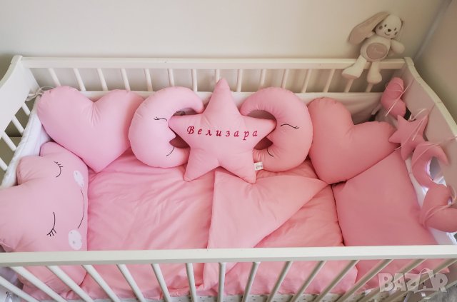 Спален розов бебешки комплект, снимка 1 - Спално бельо и завивки - 28243905