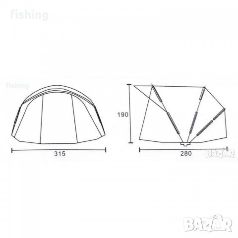 ПРОМО Палатка Carp Pro CPB0252 Diamond Dome Two Man в комплект със ЗИМНО покривало, снимка 11 - Екипировка - 39664327