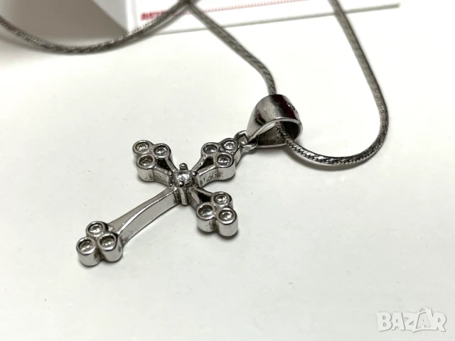 Сребърен Накит: Синджир с Кръст (проба 925) ITALY-4,175 грама, снимка 4 - Колиета, медальони, синджири - 51339902