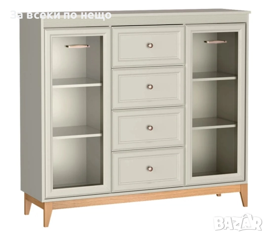 Витрина WINDSOR W-7 кашмир/натурален дъб Код P1650, снимка 6 - Секции и витрини - 52932857