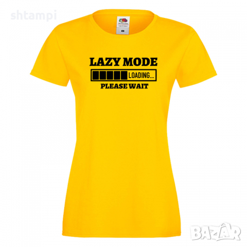Дамска тениска,Lazy Mode Loading,Loading,Please wait,батерия,Изненада,Подарък, снимка 7 - Тениски - 36422069