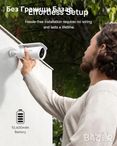 Нова Слънчева камера за видеонаблюдение 2K, водоустойчива, WiFi соларна, снимка 2 - IP камери - 48739167