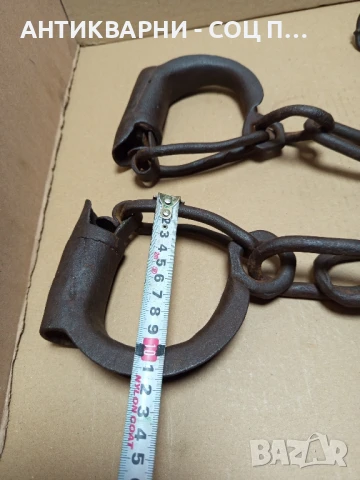 Соц Стари Затворнически Белезници Окови Тегло 9кг., снимка 14 - Антикварни и старинни предмети - 50489179