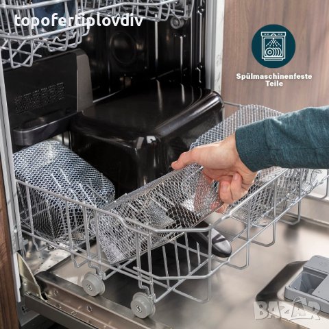 Двоен фритюрник Princess - 3270 вата, 5 литра, термостат, 3 кошници за пържене, студена зона, снимка 4 - Фритюрници - 38832957