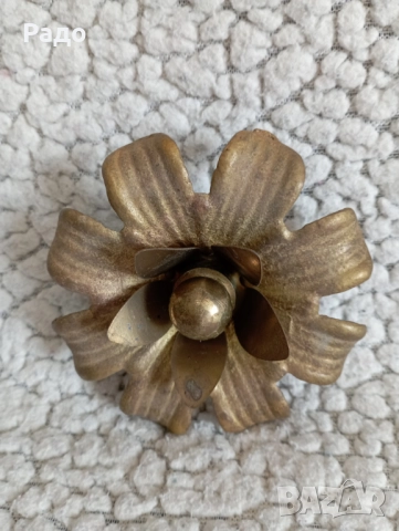 Пет броя месингови цветя - орнаменти месинг, снимка 3 - Декорация за дома - 52049105
