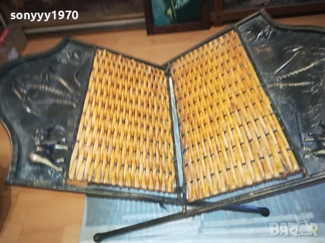 ПОСТАВКА ЗА ВЕСТНИЦИ СПИСАНИЯ-МЕТАЛ РАТАН 1501241715, снимка 3 - Антикварни и старинни предмети - 43820206