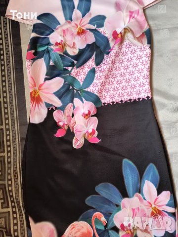  Елегантна рокля Ted Baker Pink 2 UK 10 Flamingo, снимка 3 - Рокли - 47547223