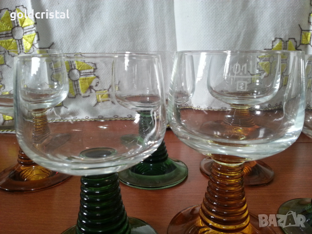 Ретро стъклени чаши цветно стъкло , снимка 5 - Антикварни и старинни предмети - 44927570