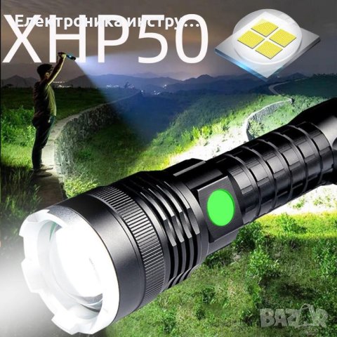 Супер Мощен LED Фенер P50, снимка 3 - Прожектори - 43156766