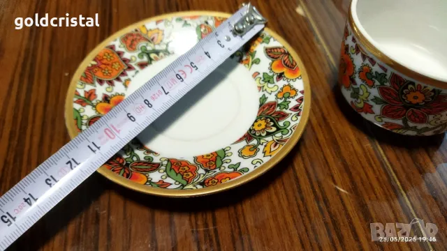 Стар български порцелан Изида кашмир захарница чаша за кафе , снимка 11 - Антикварни и старинни предмети - 45919230