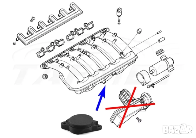 BMW M54B22, M54B25 и M54B30 - Капачка на DISA клапан, снимка 2 - Части - 52331990