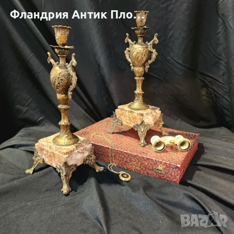Антикварни свещници от XIX век, снимка 2 - Антикварни и старинни предмети - 49312480