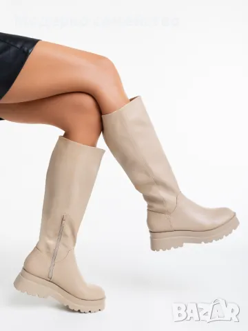ПРОМО ЦЕНА ! Дамски ластични ботуши в бежаво , снимка 2 - Дамски ботуши - 48103942