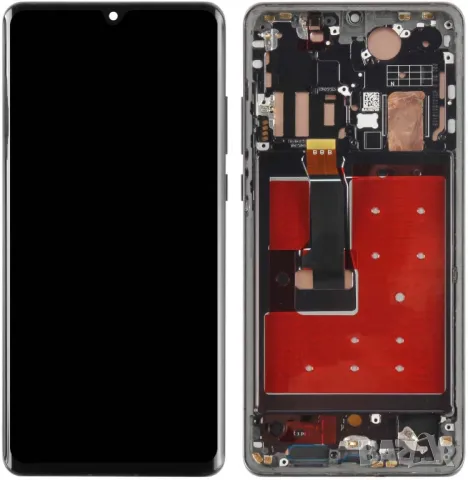 Дисплей за Huawei P30 PRO, VOG-L29, L09, тъч екран, с рамка, черен, LCD, тъчскрийн, LED, за P30 pro