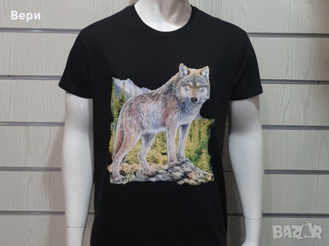 Нова мъжка тениска с трансферен печат Вълк, Серия вълци, снимка 5 - Тениски - 27554821