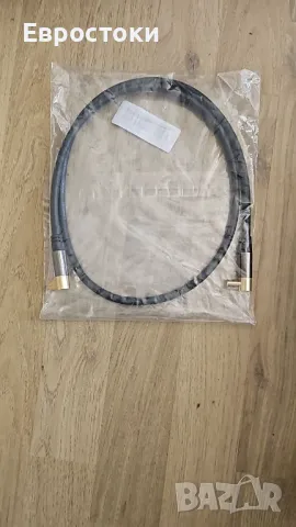 CableDirect – 2x 4K Коаксиален кабел, TV кабел 90° ъглови конектори – TV кабел с устойчиви на счупва, снимка 8 - Стойки, 3D очила, аксесоари - 49785623