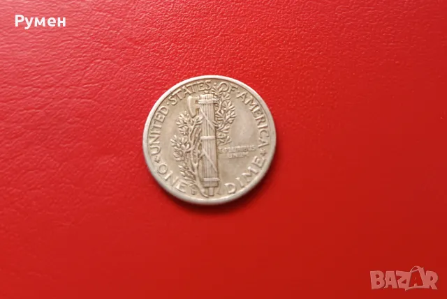 One Dime-1942-D.Сребро!, снимка 4 - Нумизматика и бонистика - 40853062